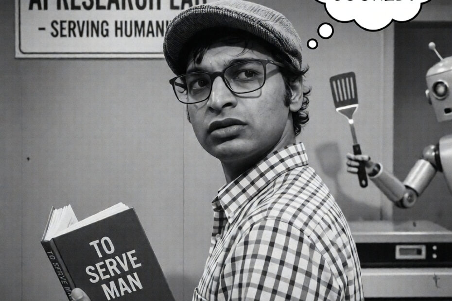 Twilight Zone, "To Serve Man", updated with AI Robot